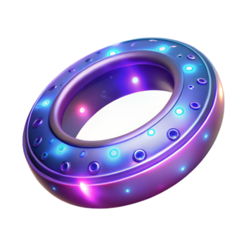 futurista iluminado anillo resumen 3d hacer de un brillante circular objeto png