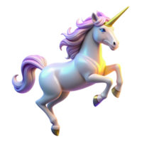 Majestic Unicorn A 3D Render of a Mythical Creature png