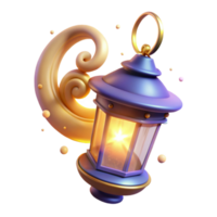Glowing Lantern with Ornate Swirl Design png