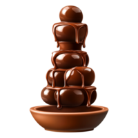 Chocolate Fountain with Flowing Rich Dark Chocolate and Treats png