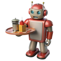 Retro Robot Serving Tray Automation and Nostalgia png