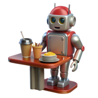 Robot Serving Food A 3D Render of Automation in Hospitality png