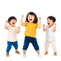 Joyful Children Celebrating Together with Laughter and Excitement png