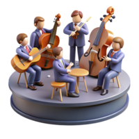 String Quartet Performing on a Circular Stage png