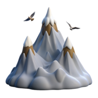 Majestic Mountain Range with Birds in Flight png