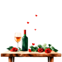 Romantic Table Setting with Wine and Roses for Special Occasions png