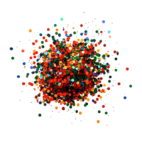 Colorful Abstract Composition with Random Dots on Dark Background png