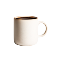 Simple White Coffee Mug with Hot Coffee on a Plain Background png