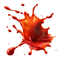 Vibrant Red Liquid Splash on Black Background with Dynamic Motion png