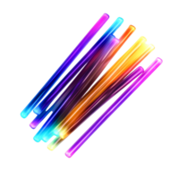 Colorful Light Sticks in Bright Neon Colors on a Dark Background png