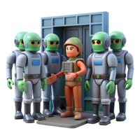 Humanoid Robots and Soldier A 3D Rendered Encounter png
