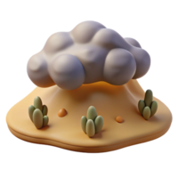 3D Render of Desert Landscape with Cloud png
