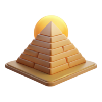 Pyramid Structure, Sun, Gold Blocks, 3D Render, Geometric Shapes, Abstract Art, Layered Design, Digital Illustration, Sunrise, Golden Hues png