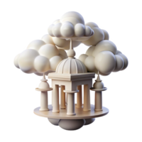 Temple in the Clouds A 3D Render of a Whimsical Structure png