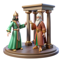 Ancient Figures Meeting at Temple Columns png