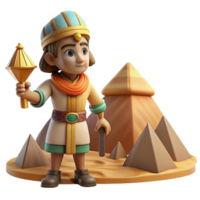 3D Render of an Ancient Civilization Explorer png