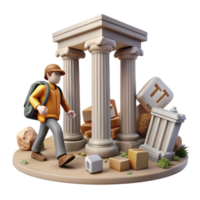 Exploring the Ruins A 3D Render of an Ancient Civilization's Demise png