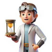 Scientist Holding Hourglass Time, Experiment, Research, Science, Discovery, Innovation, Laboratory, Knowledge, Progress, Future png