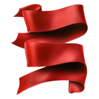 Elegant Red Satin Ribbon with Soft Curves and Draping Effects png