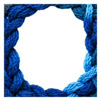 Blue Twisted Rope Circular Frame on Black Background for Design png