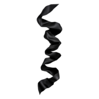 Elegant Black Ribbon Twisted in Air with Soft Curves and Shadows png