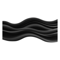 Smooth black wave abstract design with flowing curves and layers png
