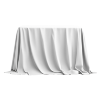 Elegant White Table with Draped Tablecloth for Event Decoration png