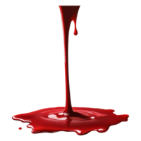 Flowing Red Liquid Puddle Creating Glossy Surface Reflection png