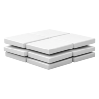 Stack of White Square Tiles on Isolated Background png