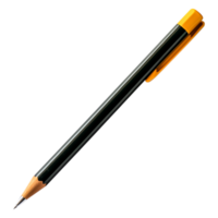 Black Pencil with Yellow Cap for Writing and Drawing Tasks png