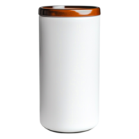 White Ceramic Container with Brown Lid Isolated on png