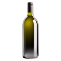 Elegant Green Wine Bottle with Smooth Gradient Background png