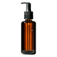Amber Glass Bottle with Pump Top for Liquid or Gel Products png