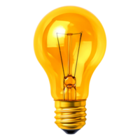 Bright Yellow Light Bulb with Vintage Design and Glowing Filament png