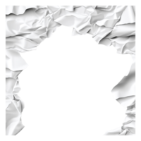 Crumpled White Paper Frame with Clear Center for Custom Content png