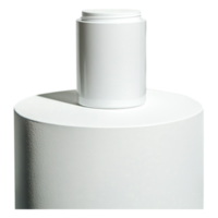 Minimalistic White Container on Round White Pedestal in Bright Light png