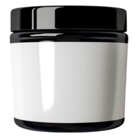 Black Container with Blank Label for Packaging and Design Purposes png
