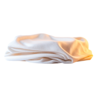 doux blanc en tissu drapé dans Naturel lumière sur plat surface png