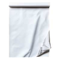 Wrinkled White Paper Roll on Transparent Background for Creative Use png