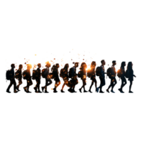 Silhouettes of Dancing People with Sparkles and Glowing Effects png