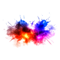Colorful Abstract Explosion with Vibrant Splashes and Light Effects png