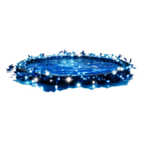 Elegant Sparkling Blue Circular Water with Glowing Light Effects png