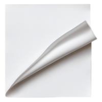 Smooth Silver Metallic Foil Sheet Curled at One Corner on png