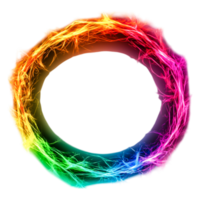 Colorful Abstract Circular Frame Design with Electric Effects png
