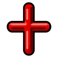 Red Plus Sign Icon Isolated on Transparent Background for Design Use png