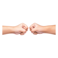 Dynamic Celebration of Teamwork with Fist Bumps on png