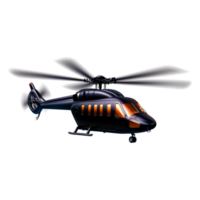 Black Helicopter with Sleek Design in Dynamic Flight Position png