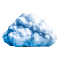Fluffy White Cloud with Soft Blue Highlights Against Transparent Background png