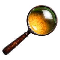 Vintage Magnifying Glass on for Investigation Use png