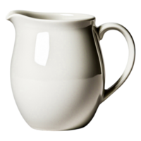 Elegant White Ceramic Pitcher with Smooth Curved Design png